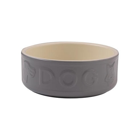 Mason Cash - Grey lettered dog bowl 15cm