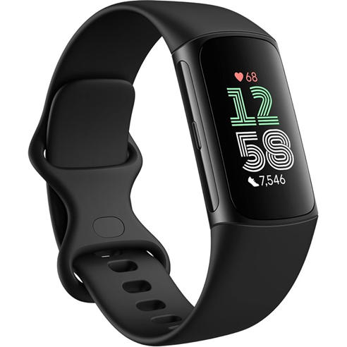 Fitbit - 6 Fitness Obsidian Black Tracker with Heart Rate GPS Premium Membership and Health Tools