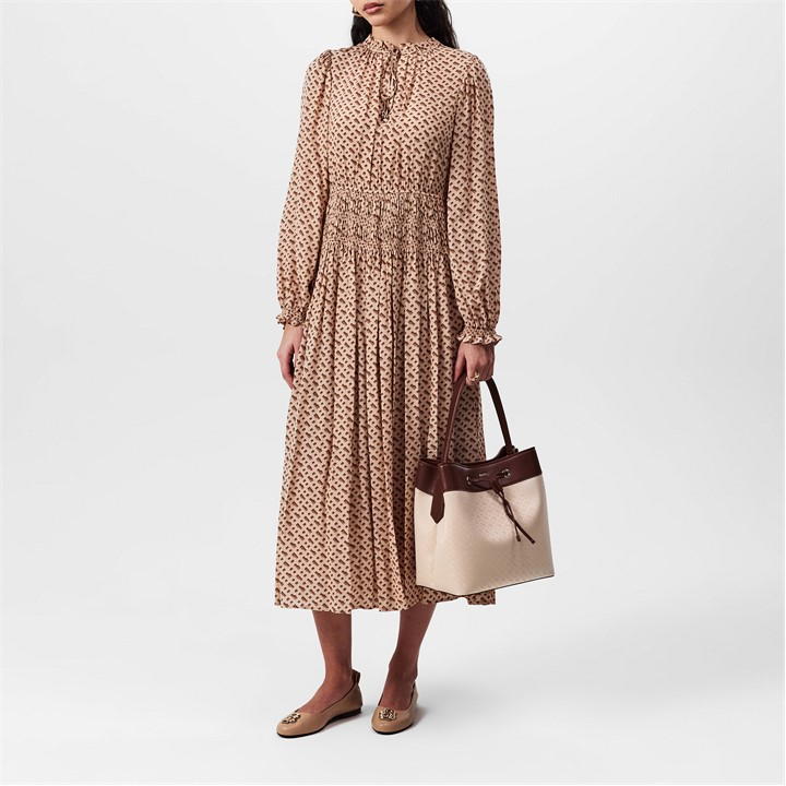 BOSS Women's Midi Viscose Tea Dress - Beige