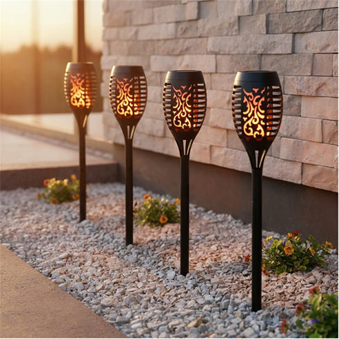 Streetwize - Solar Flickering Flame Stake Lights 4 Pack