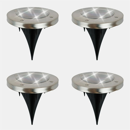 Streetwize - Solar Stainless Steel Deck Lights 4-Pack