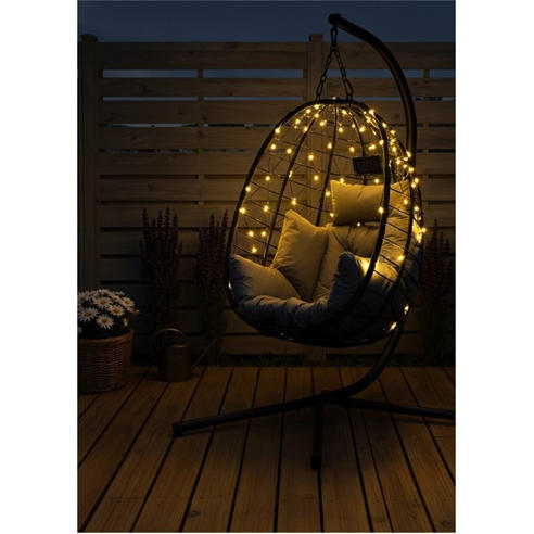 Streetwize - Solar Egg Chair/Net Light - 136 Bright White LEDs