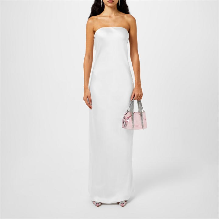 NORMA KAMALI Women's Bias Strapless Maxi Dress - White