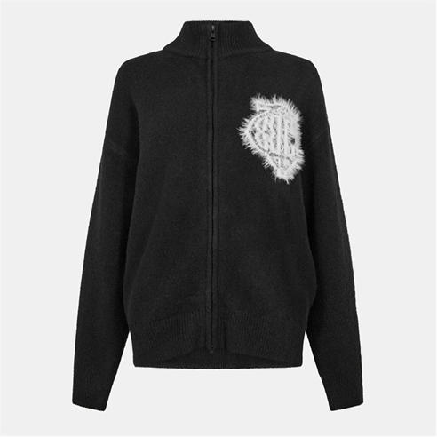 THE COUTURE CLUB - Womens Fluffy Knit Zip-Through