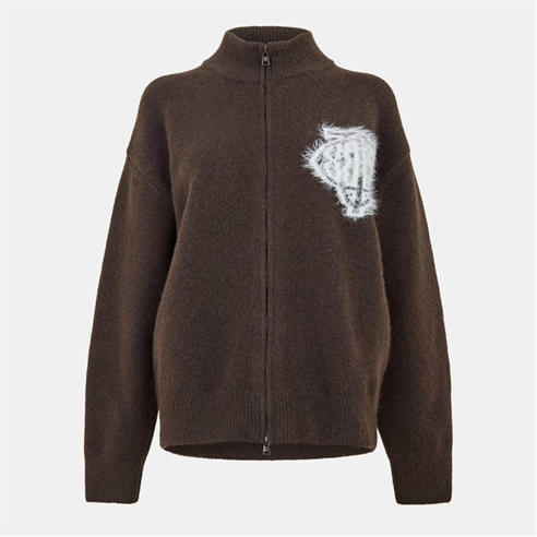 THE COUTURE CLUB - Womens Fluffy Knit Zip-Through
