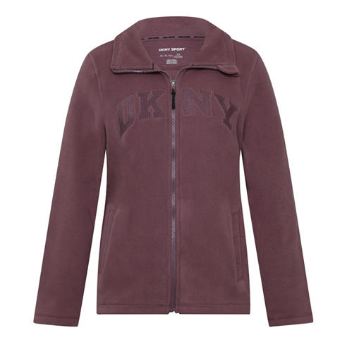 DKNY - Women's Varsity Embroidered Full Zip Fleece Top