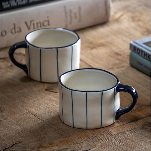 Gallery - Organic Stripe Mug Blue (4pk)