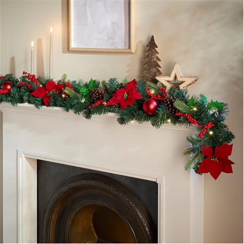 The Spirit Of Christmas - 9FEET POIN GARLAND 54 Red One Size